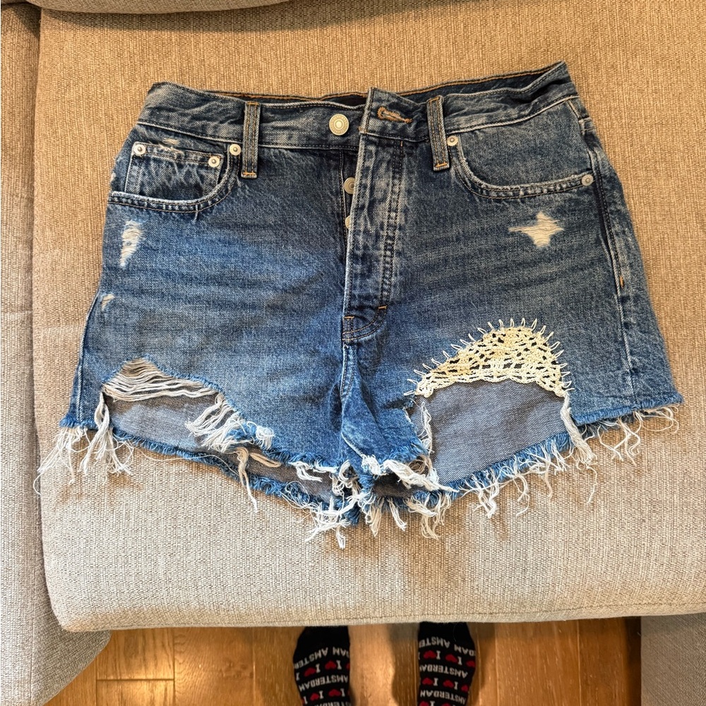 Distressed Denim Shorts